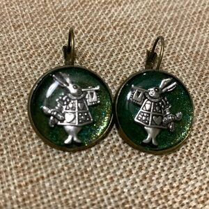 Alice In Wonderland Earrings Gears French Levers New Handmade